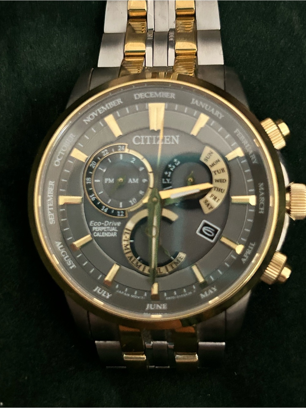 Citizen Two-Tone Gold and Gray Perpetual Calendar Watch